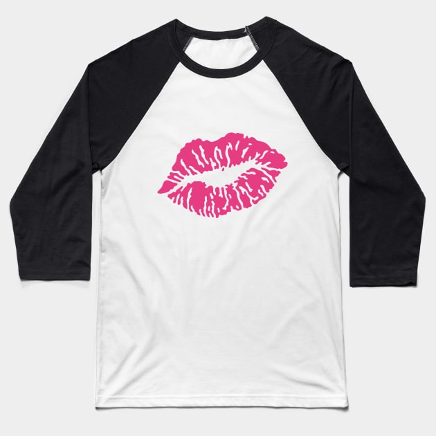 Kissing Lips / Kussmund / Baiser / Beso / Bacio / Pruilen (Pink) Baseball T-Shirt by MrFaulbaum